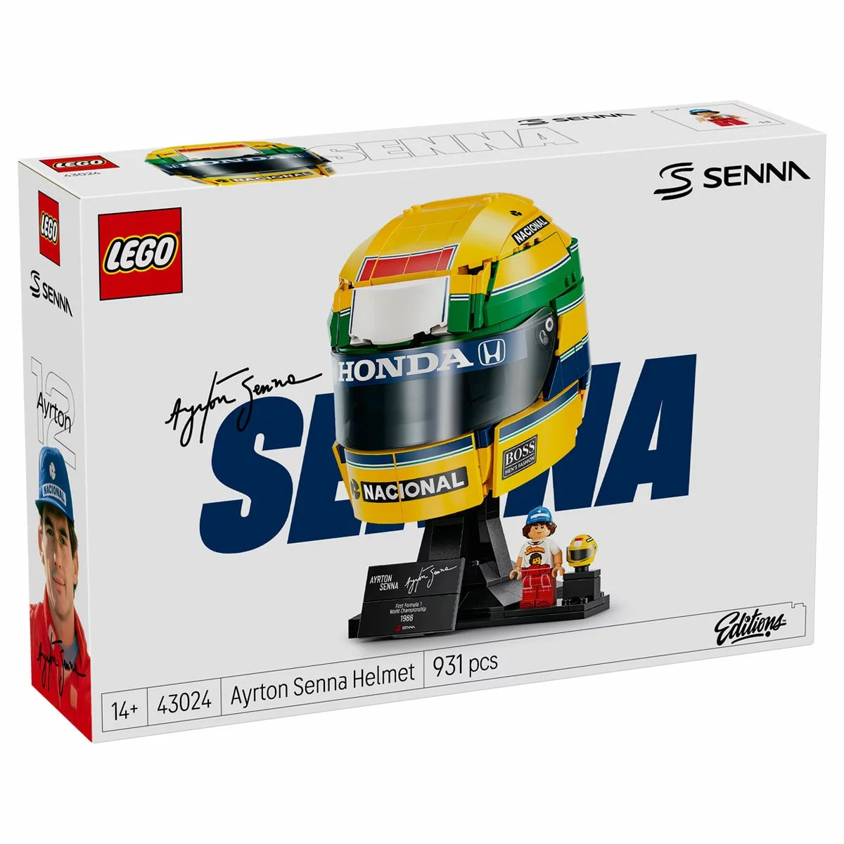 LEGO Editions Ayrton Senna Helmet 43024 F1 931 Piece Building Set