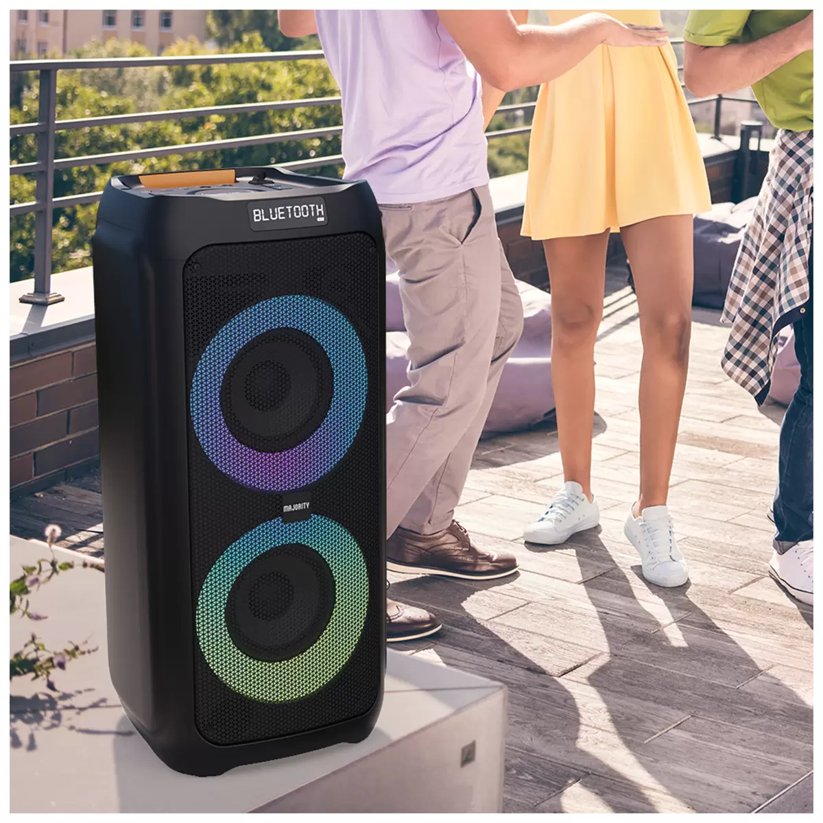 Majority P300 Party Speaker 300W Bluetooth Karaoke PA System LED Lights