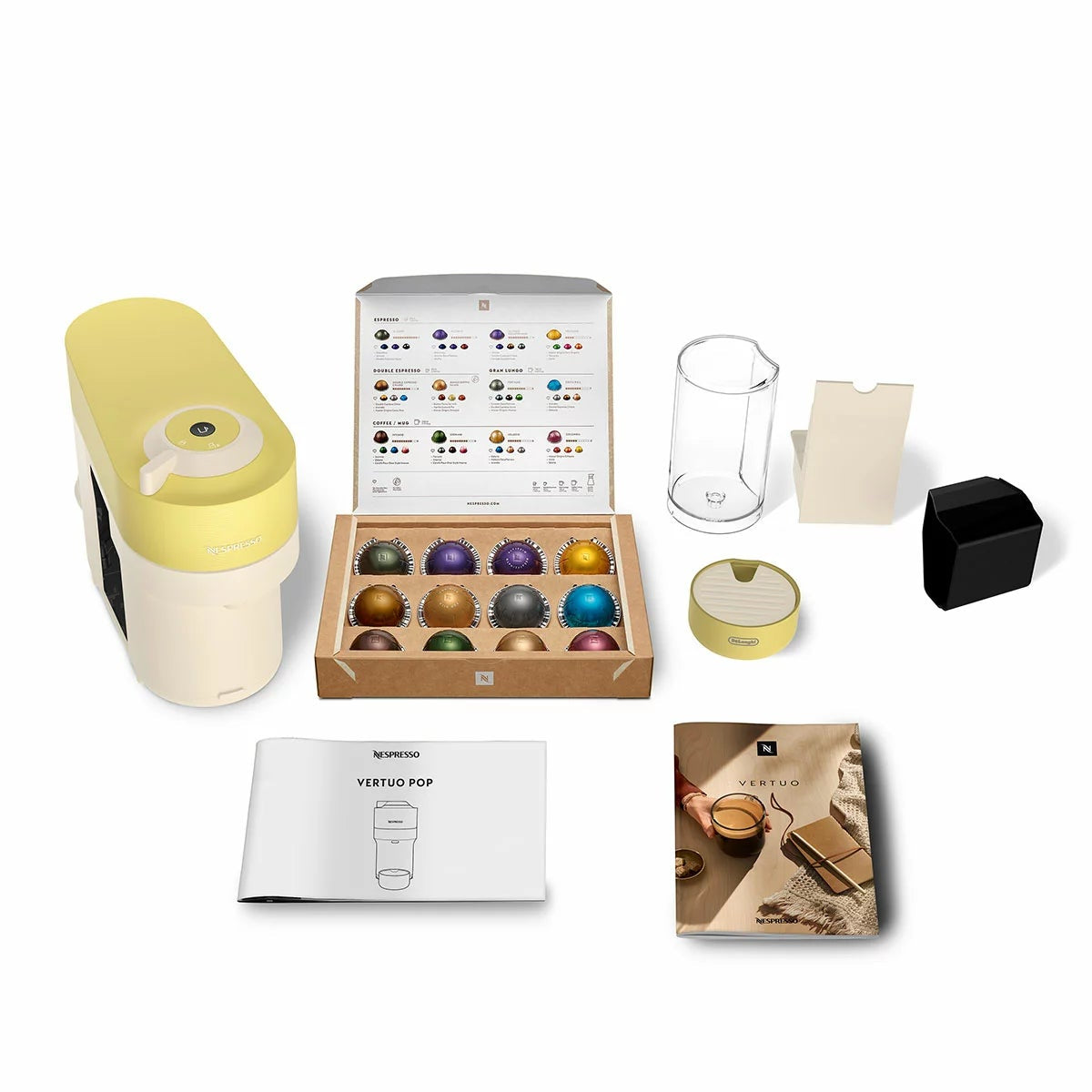 DeLonghi Vertuo Pop Nespresso Coffee Machine Lemon Value Pack ENV90LAE