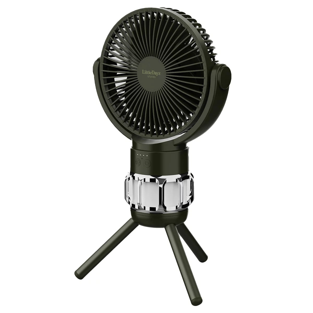 LittleDayz Portable Camping Fan & LED Light Magnetic Remote 3 Fan Speeds QW-F33