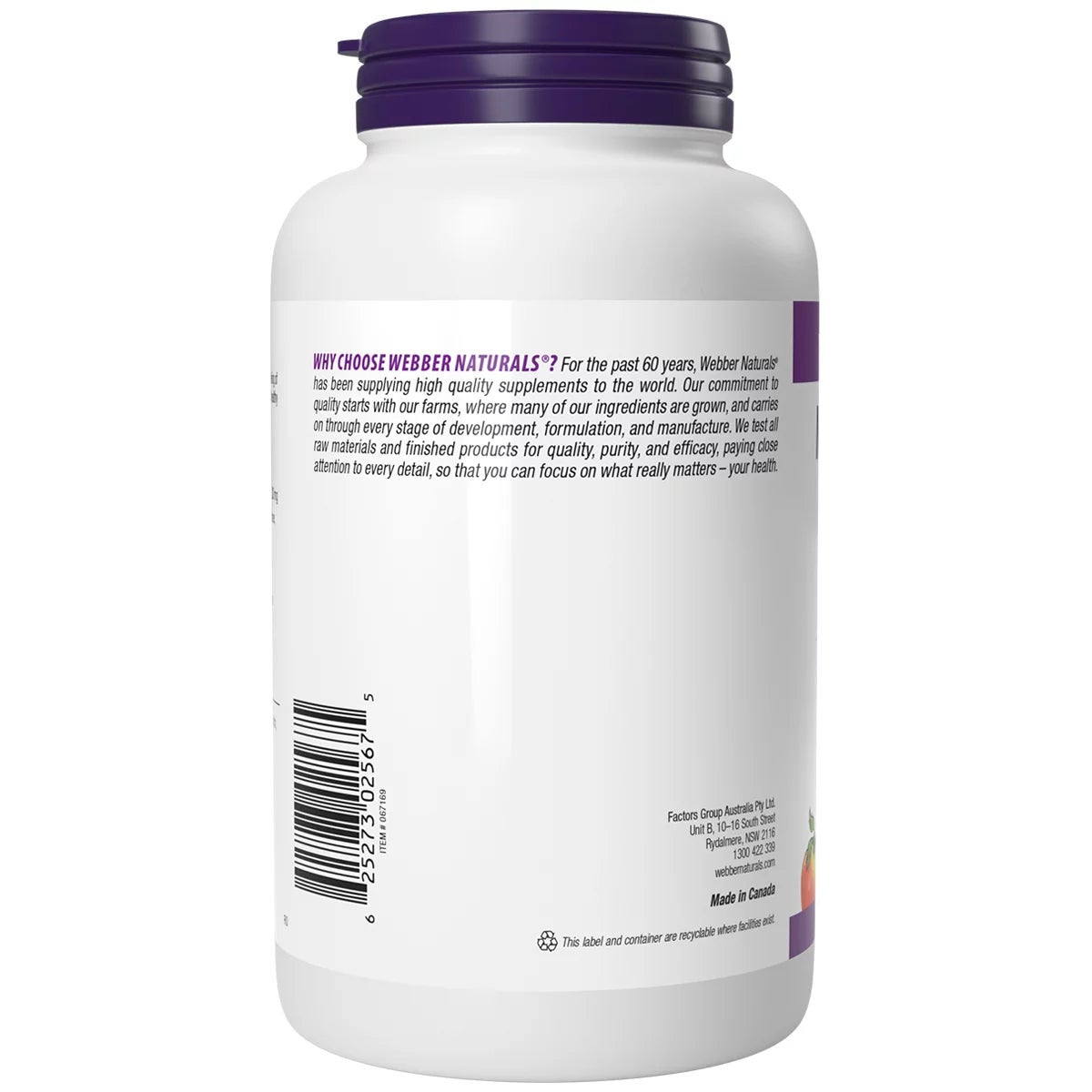 Webber Naturals Magnesium Glycinate 200mg 210 Tablets Daily Mineral Supplement