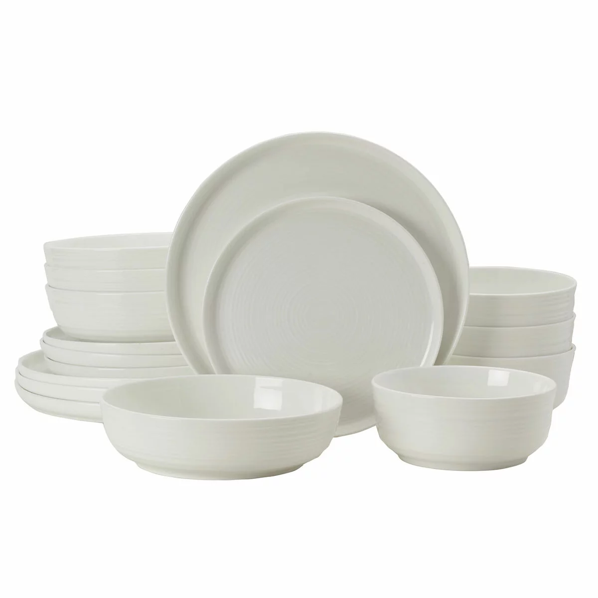 Mikasa Alyssa Bone China Dinnerware 16 Piece Set White Round Chip Resistant