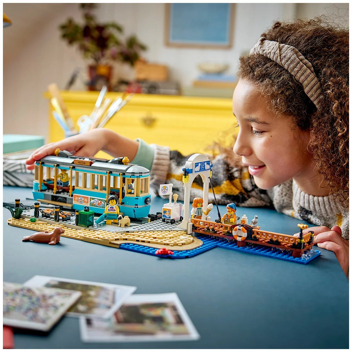 LEGO City Beach Streetcar 60506 Minifigures Tram Building Set 7+ 693 Pieces
