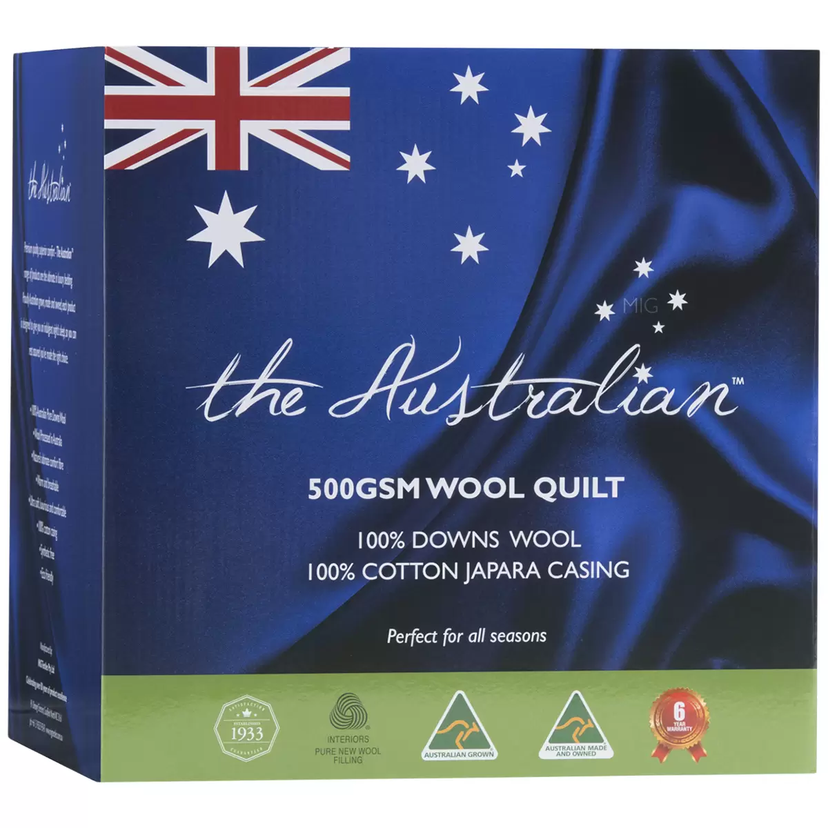The Australian Wool Fill Queen Quilt 210x210cm Premium All Seasons Bedding