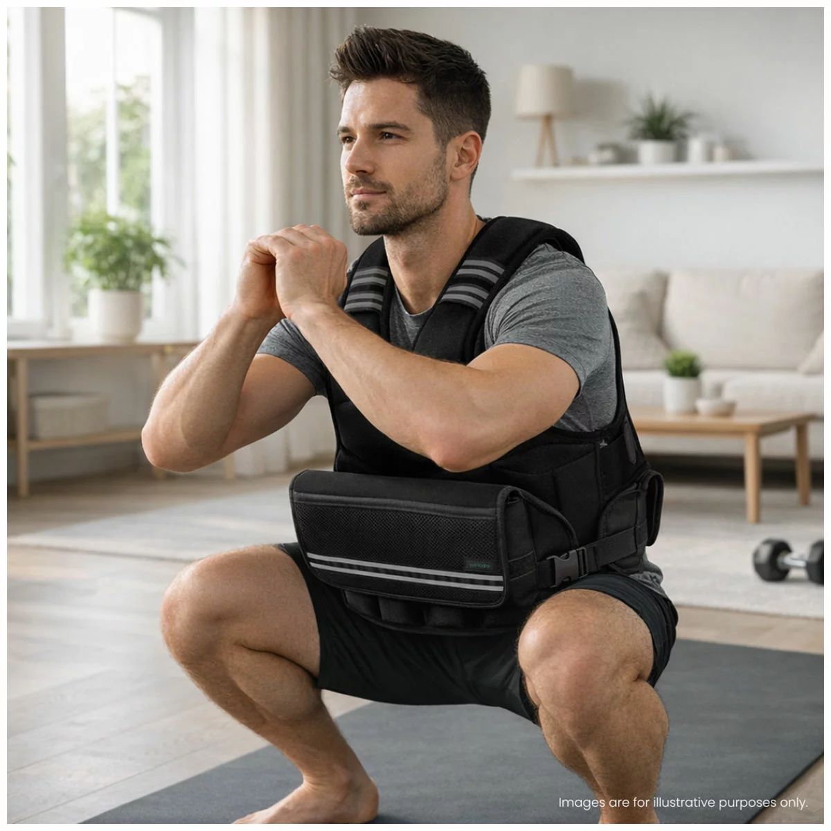 Wellcare Adjustable Weighted Fitness Vest 10kg - Hands-Free Design
