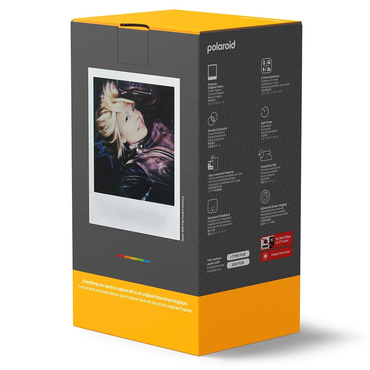 Polaroid Flip Instant Camera 6565 – Black with Colour Film 16-Photo Bundle