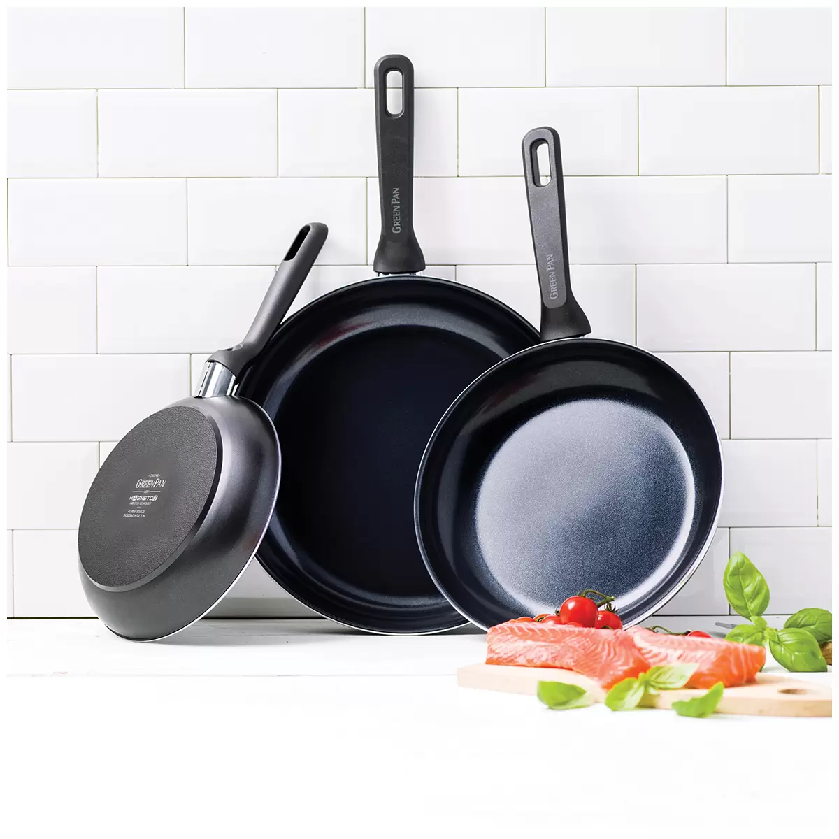 GreenPan Ceramic Non-Stick Frypan 3 Piece Set 20cm, 24cm and 28cm Free Shipping