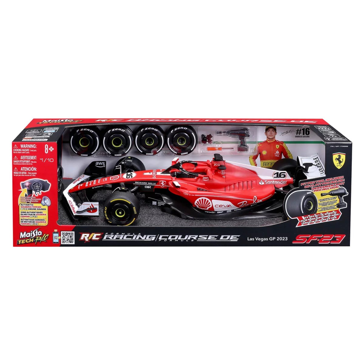 Maisto 1:10 Ferrari Charles Leclerc Formula 1 RC Car 2.4GHz USB Rechargeable