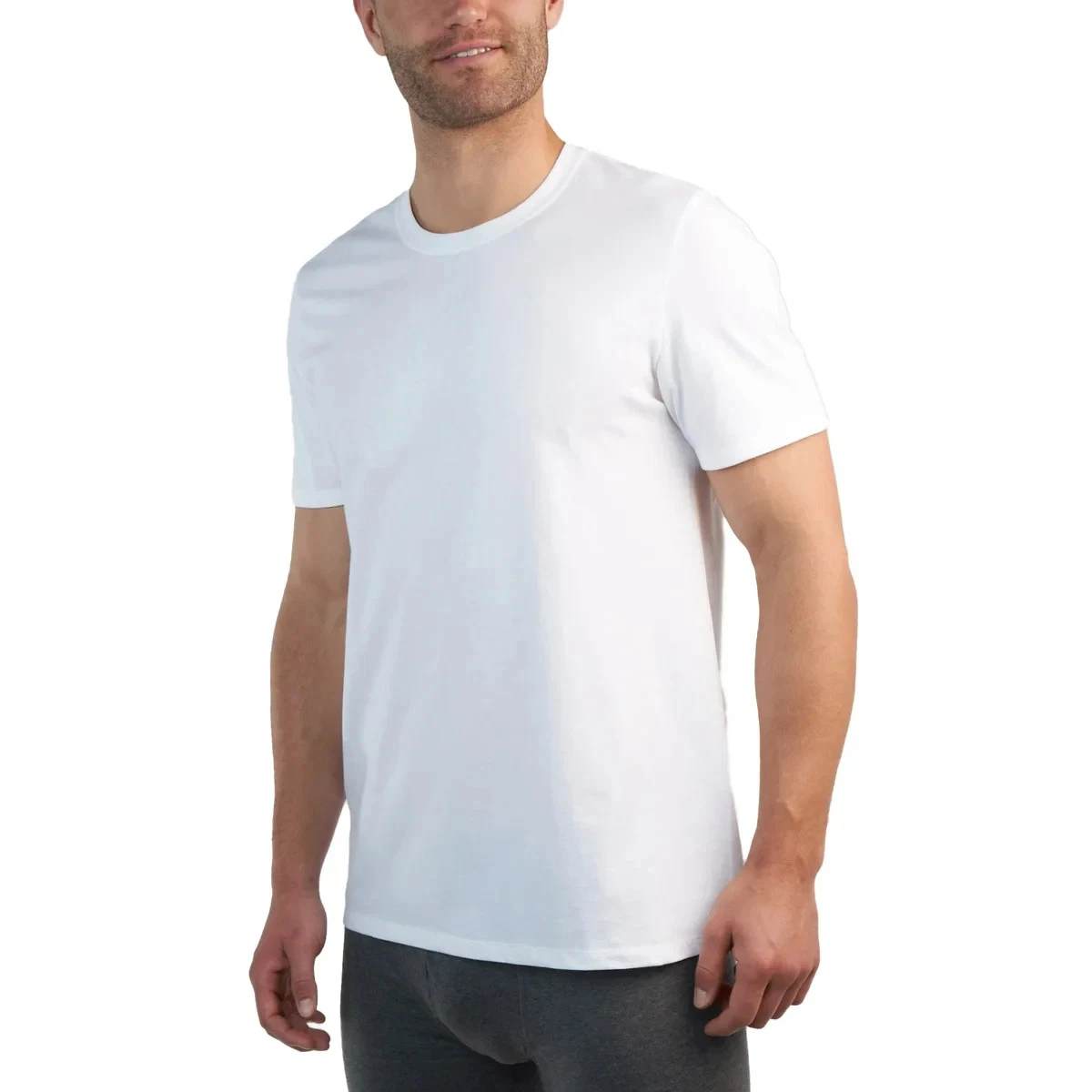 Kirkland Signature Men's Crew Tee Shirt 6 Pack Large - White