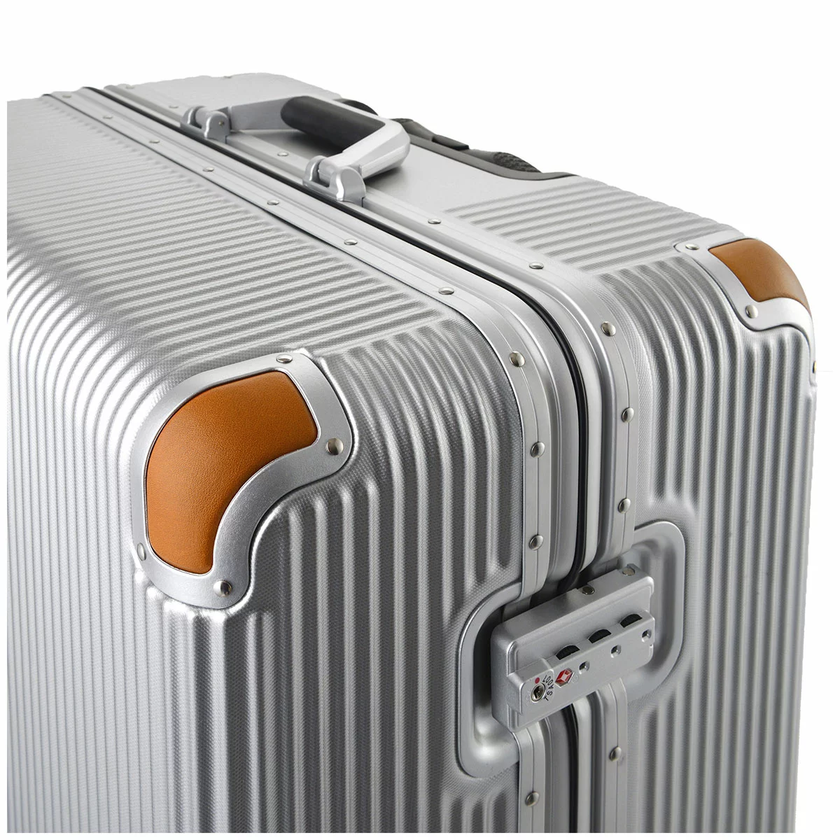 Swiss Military Premium Large Luggage 71cm Chrome Silver TSA Lock Hard Shell Suit