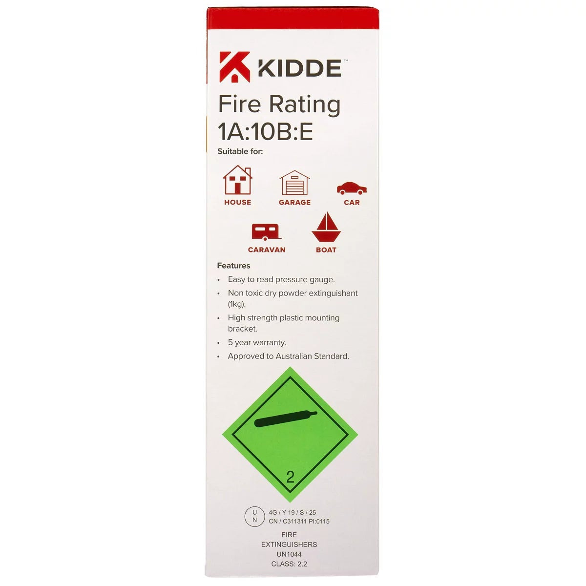 Kidde Fire Extinguisher 1kg Twin Pack 1A:10B Fire Safety Emergency Protection