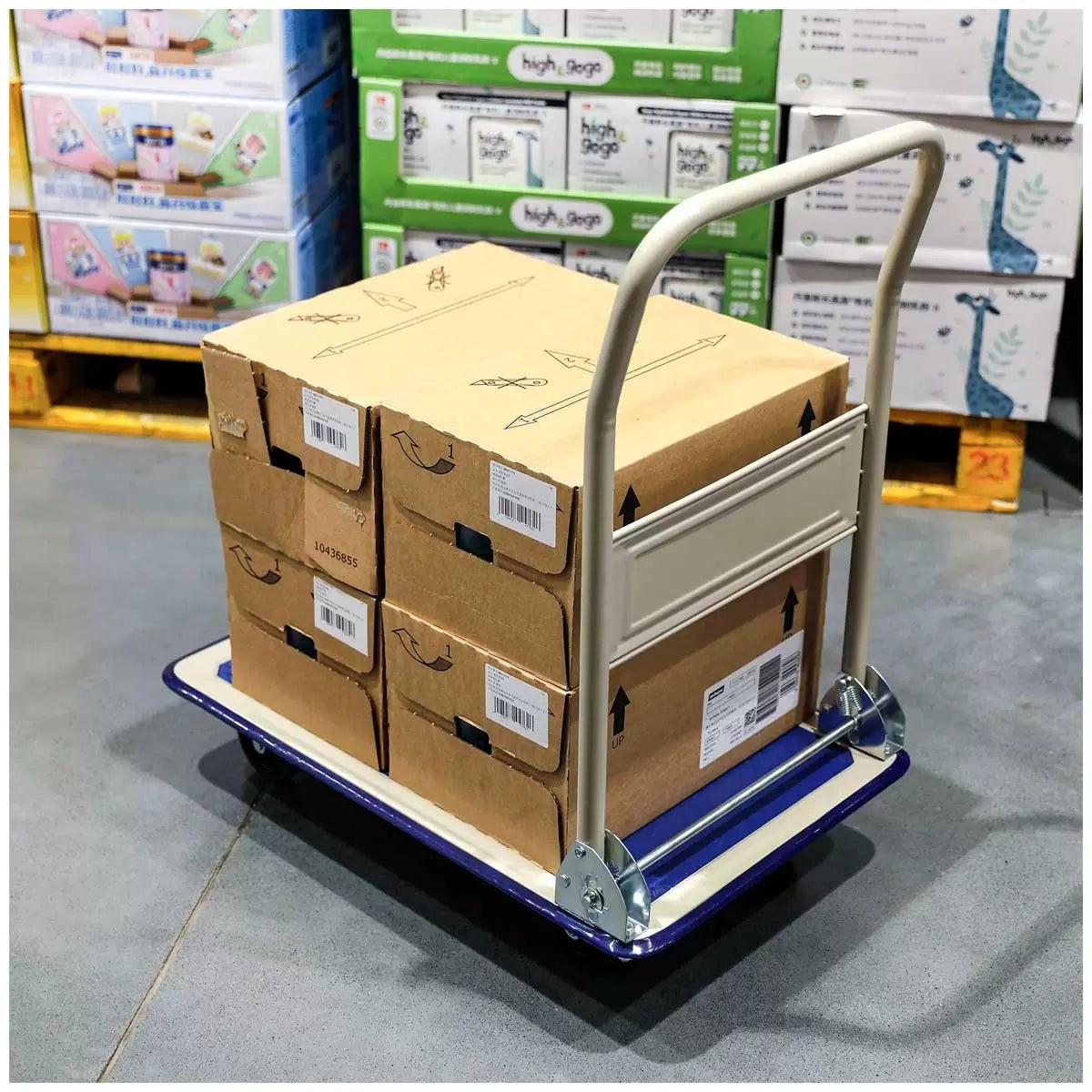 Folding Platform Trolley 150kg Heavy Duty Steel Hand Cart Warehouse