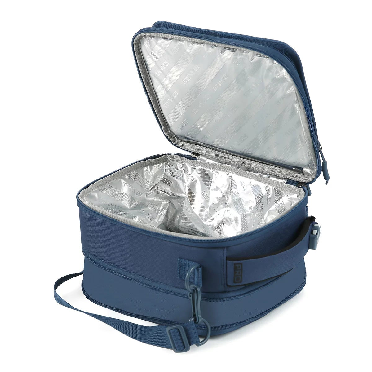 Titan PRO Expandable Insulated Lunch Bag Blue 8L with 2 Ice Walls Bento Box