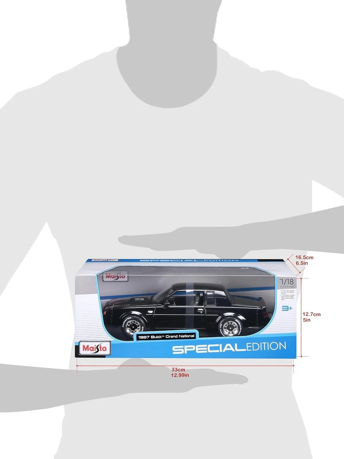 Maisto 1:18 Buick Grand National 1987 Black Diecast Car Special Edition