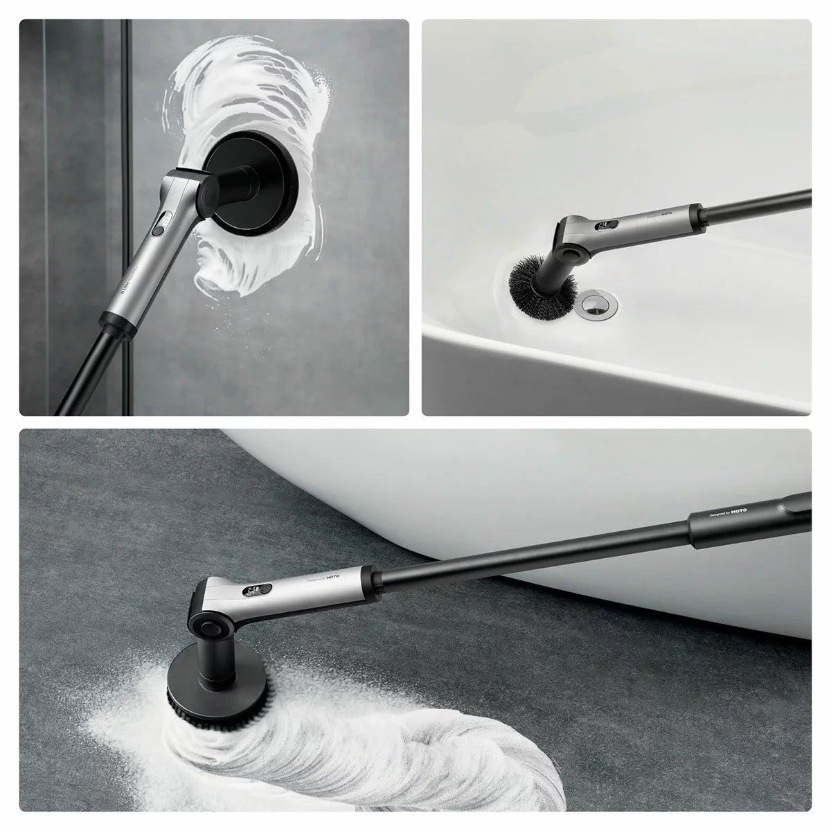 HOTO QWQJA08 Cordless Spin Scrubber 3.5Nm Torque Extendable Handle Waterproof