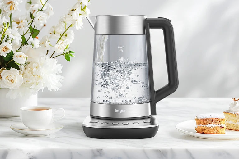 Kogan 1.7L Double Wall Glass Kettle (Stainless Steel)
