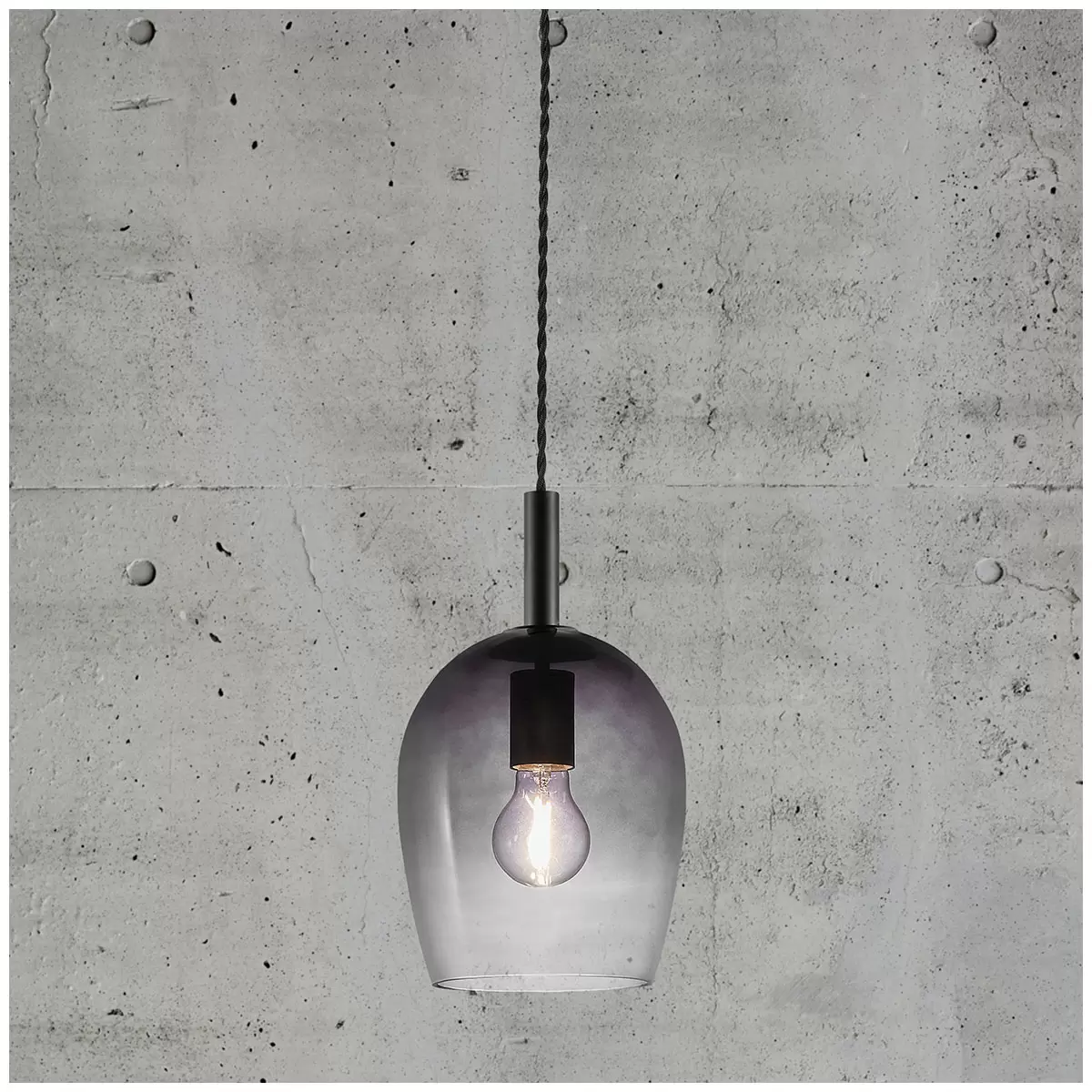 Nordlux Uma 18 Pendant Light Smoke Glass Modern Ceiling Hanging Light E27