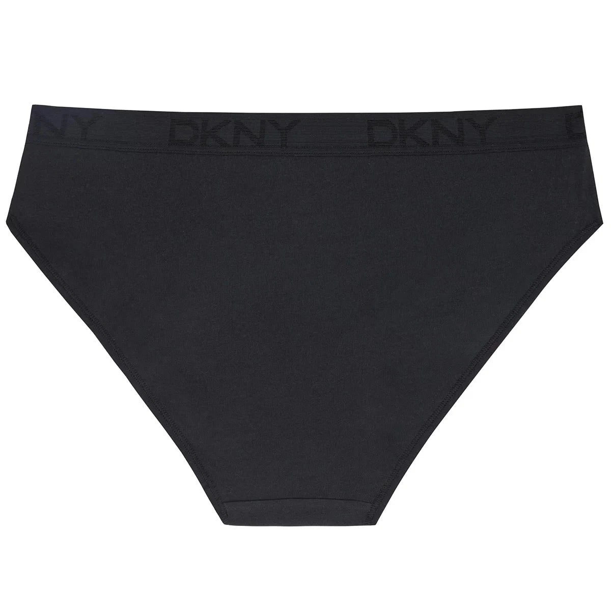 DKNY Women's Bikini Brief 4 Pack White Black Large Soft Stretch Cotton