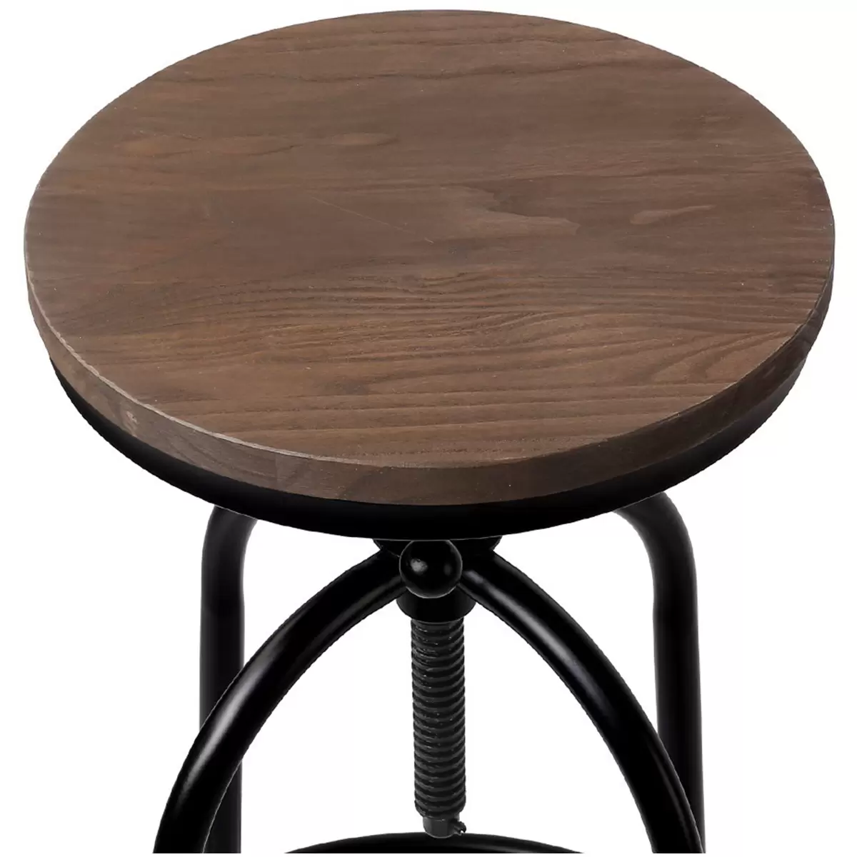 Industrial Bar Stool Elm Wood Seat Steel Frame Vintage Retro Kitchen Chair