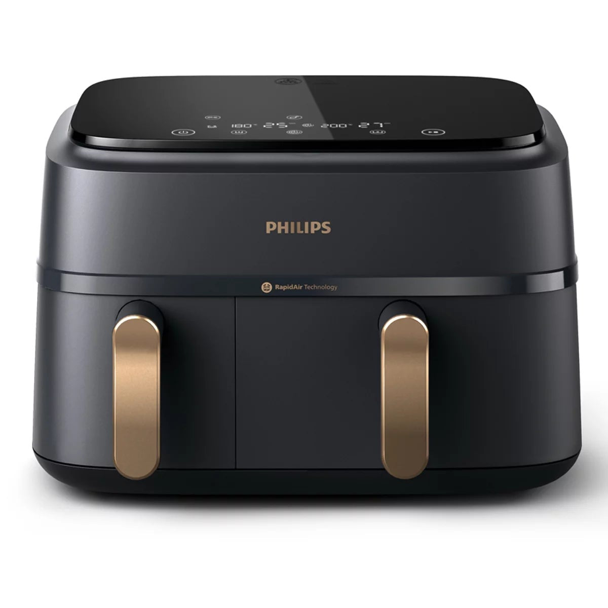 Philips 9L Dual Basket Air Fryer XXL NA352/00 Rapid Air Plus 8 Presets Black