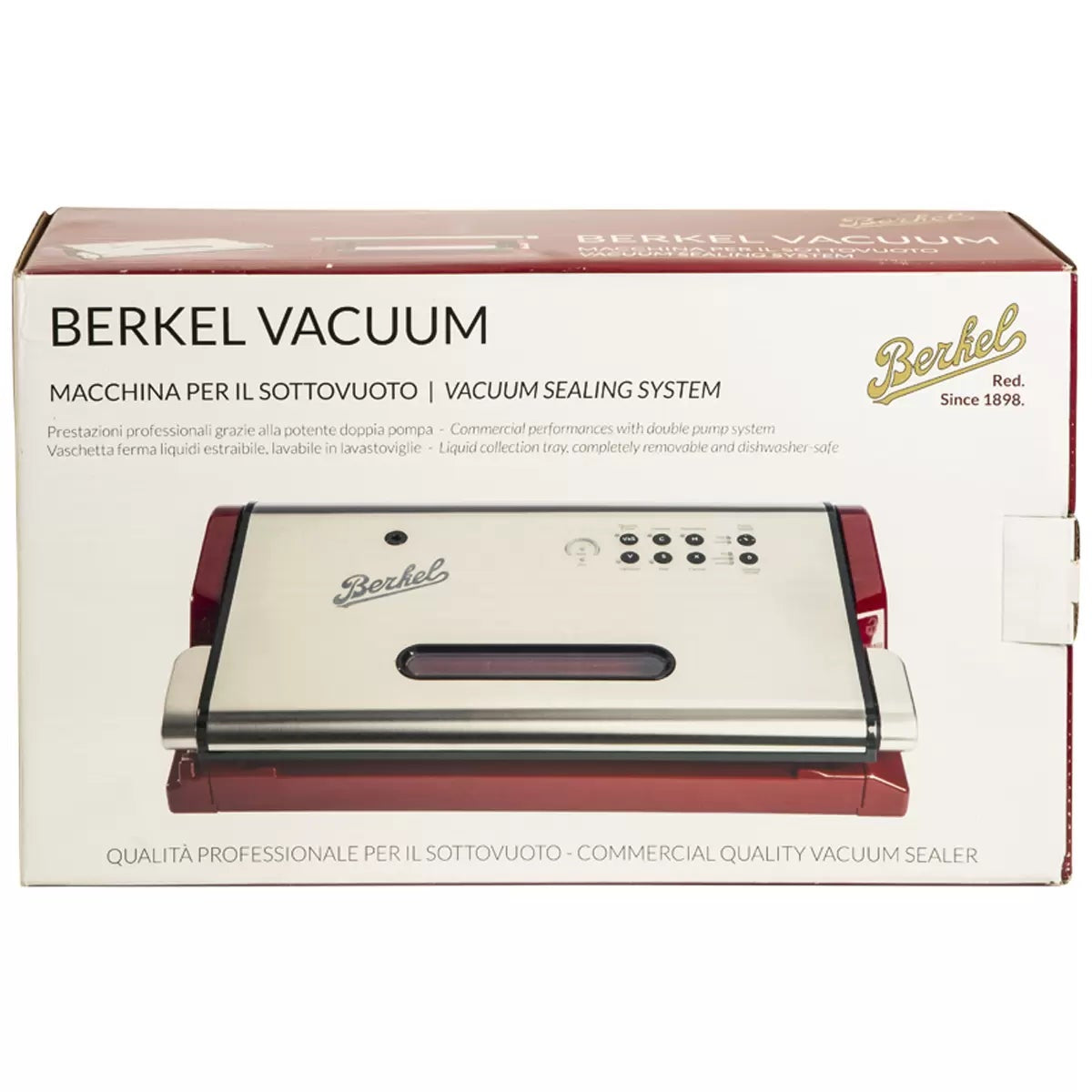 Berkel Benchtop Food Vacuum Sealer BKL09 140W Double Pump Red Stainless Steel