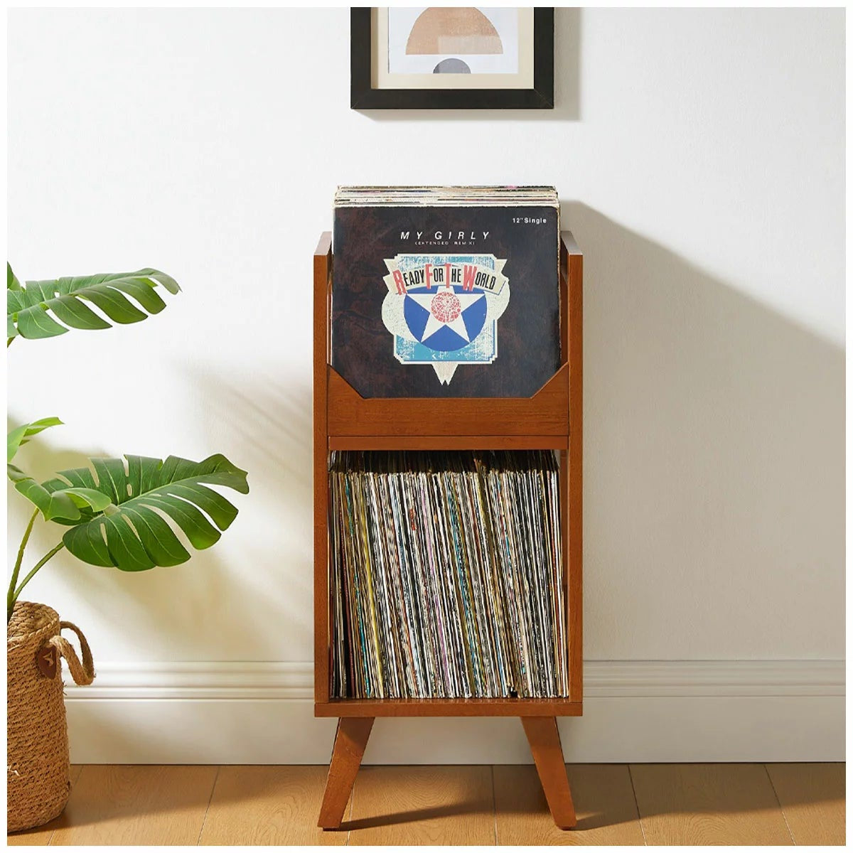 Crosley Asheville Vinyl Record Storage Stand Walnut Turntable Console-CRCF1152-W