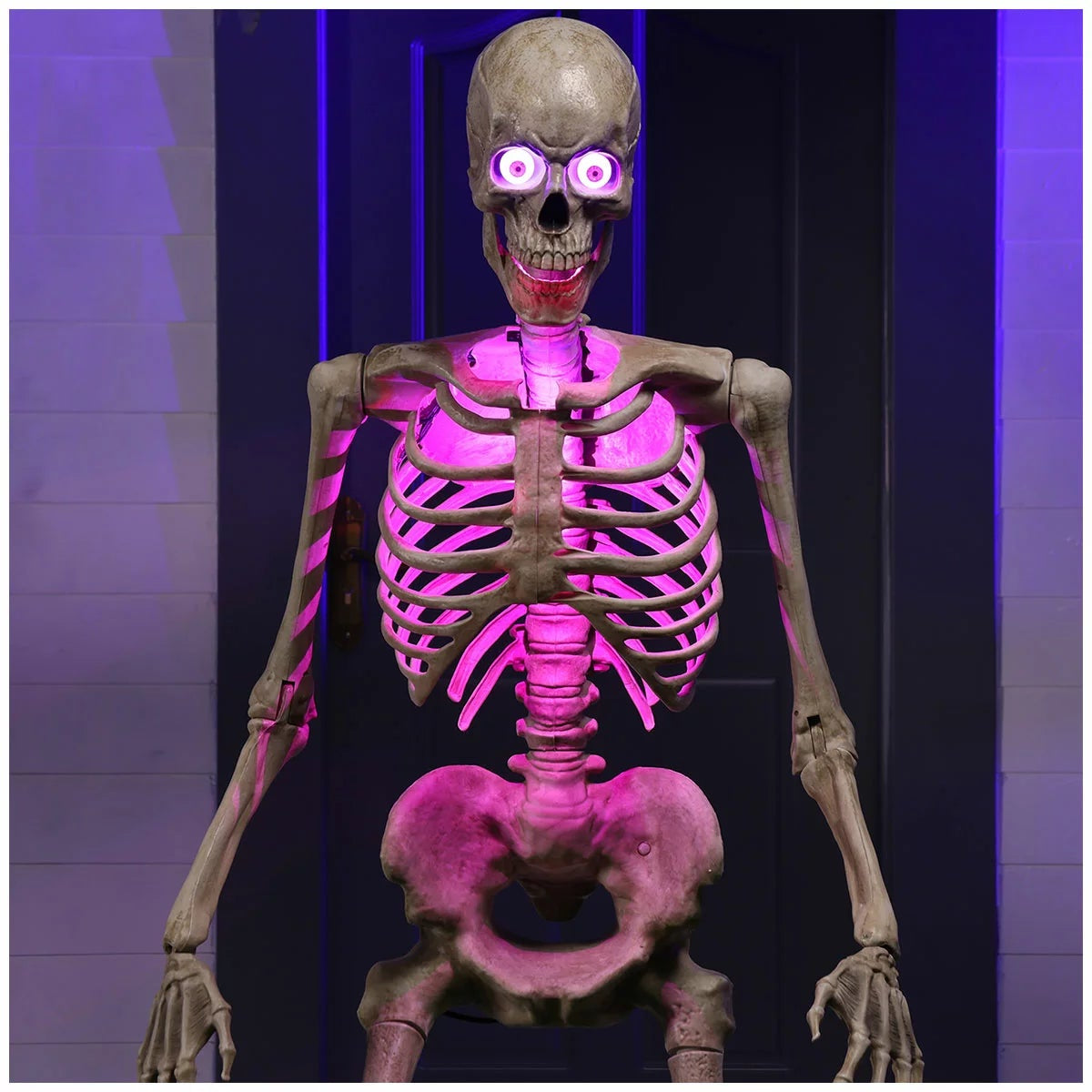 1.8M Animated Skeleton Greeter Halloween Decor Animatronic Prop Motion Sound LED