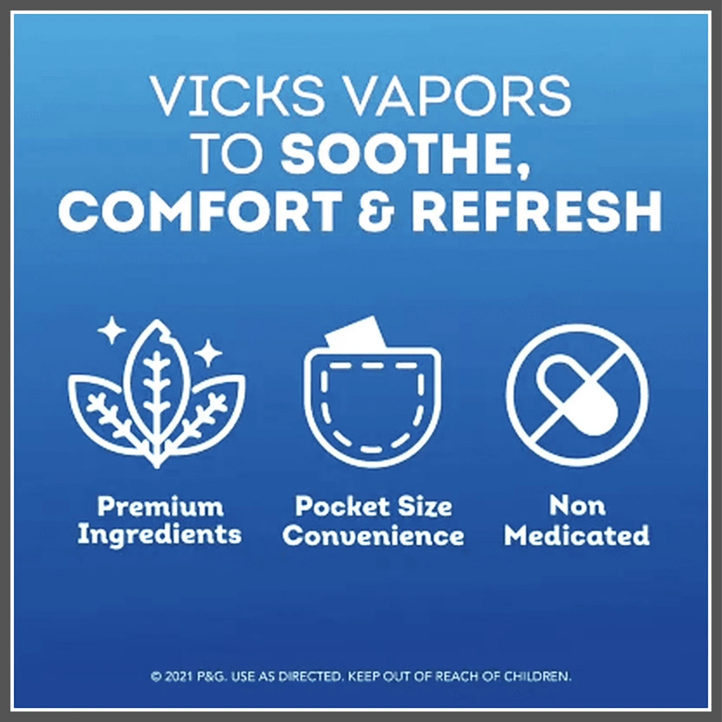 Vicks Portable Nasal Inhaler 4 Pack Menthol Relief for Blocked Nose Travel Size