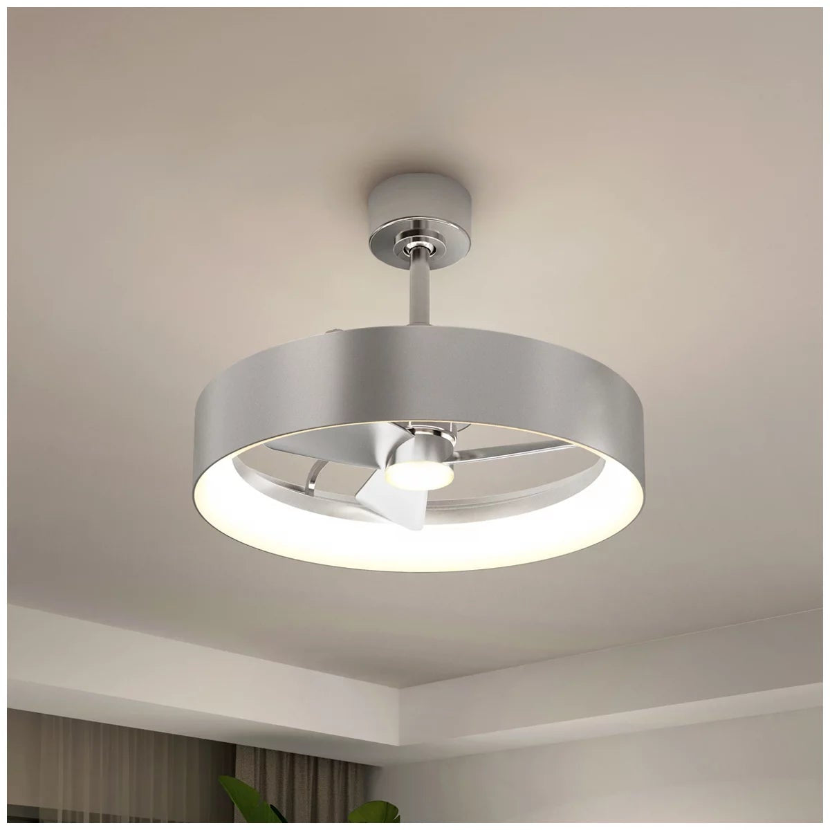 Artika Austin 58cm LED Ceiling Fan Brushed Nickel Remote 2000 Lumens 3 Speeds