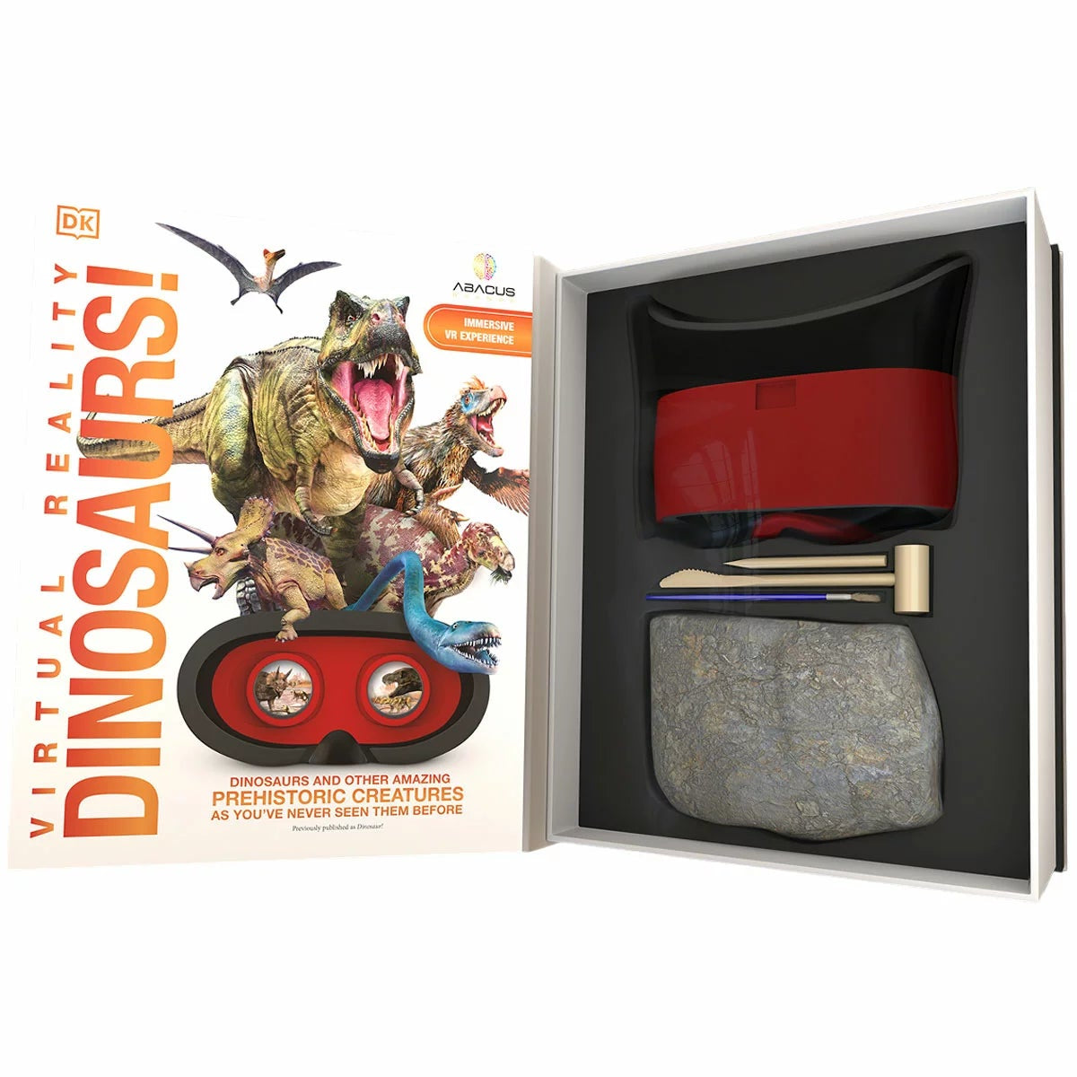 Abacus Dinosaurs VR Gift Box T Rex Fossil Dig Kit Interactive DK Book 8+