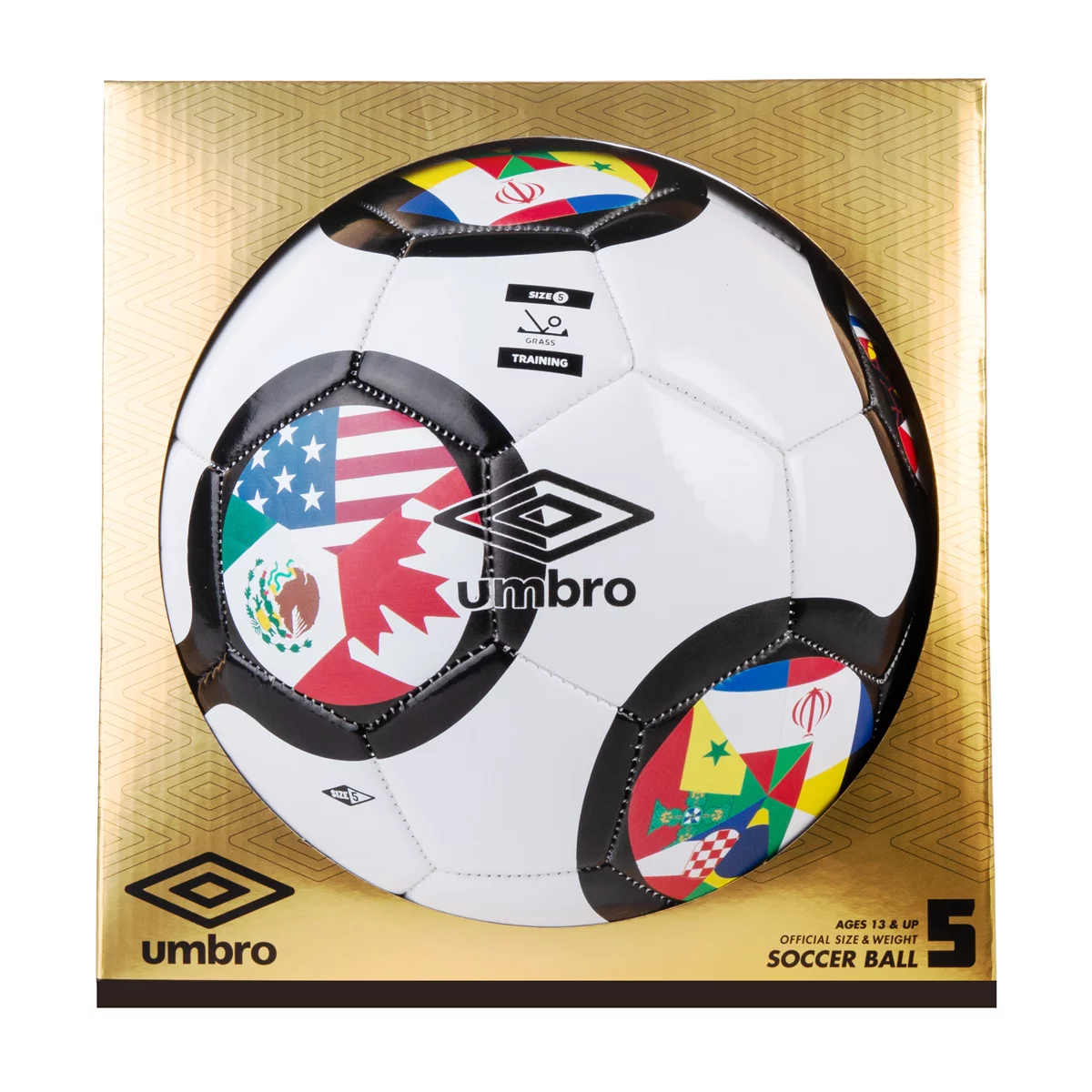 Umbro Flags of the World Ball Size 5 Soccer Football Recreational Training Ball