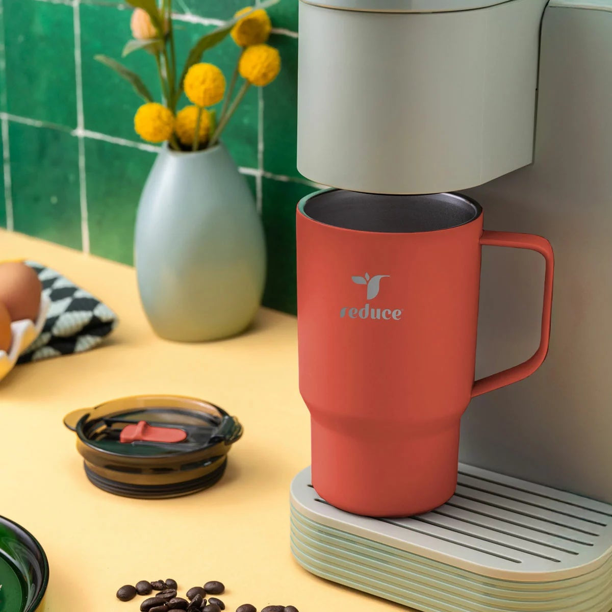 Reduce HOT1 Travel Mug Set 530ml 2 Pack Parika And Pewter Insulated Coffee Cups