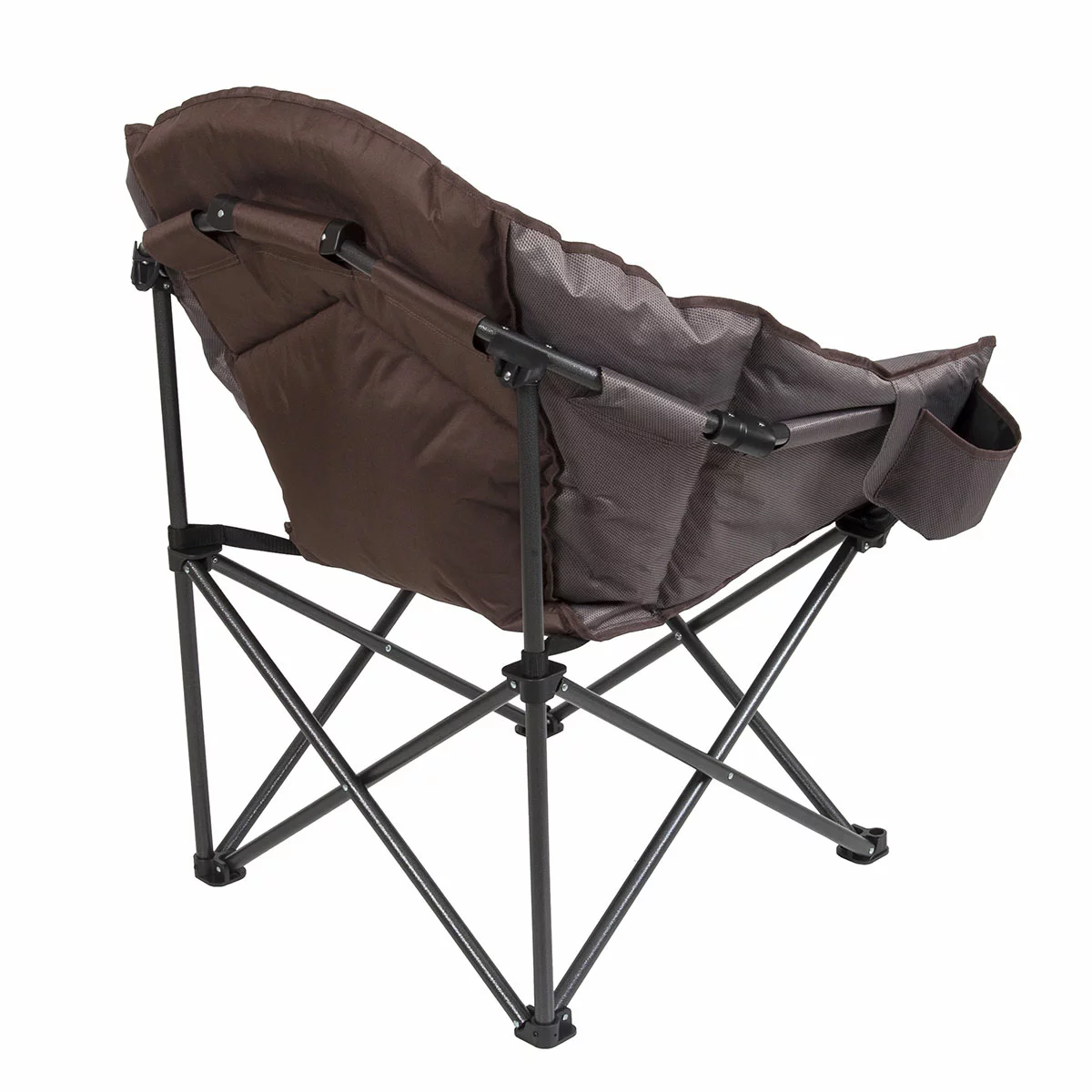 Mac Sports Extra Padded Foldable Moon Club Chair Brown Heavy Duty Outdoor 227kg