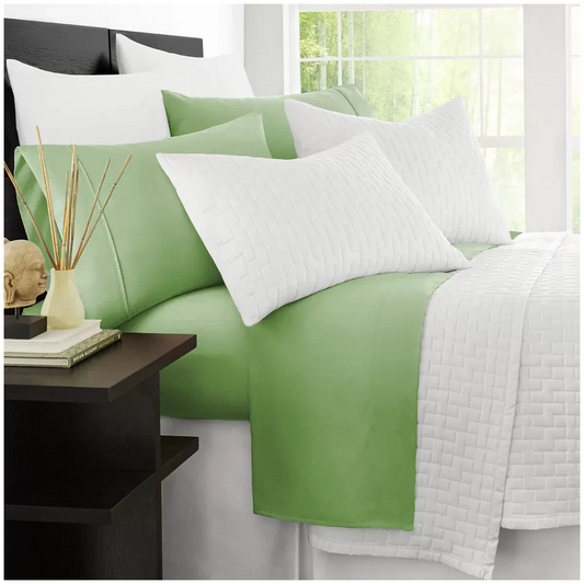 Ramesses 2000 Thread Count Bamboo Single Sheet Set Avocado Soft Cooling