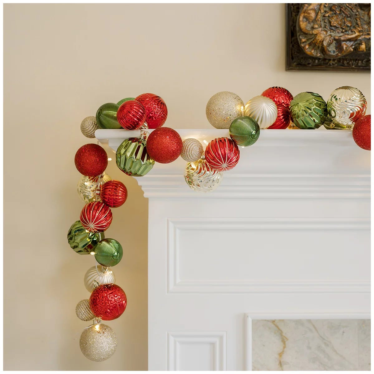 Multicoloured Christmas Garland PreLit LED Twinkle Lights Ornament Holiday Decoe