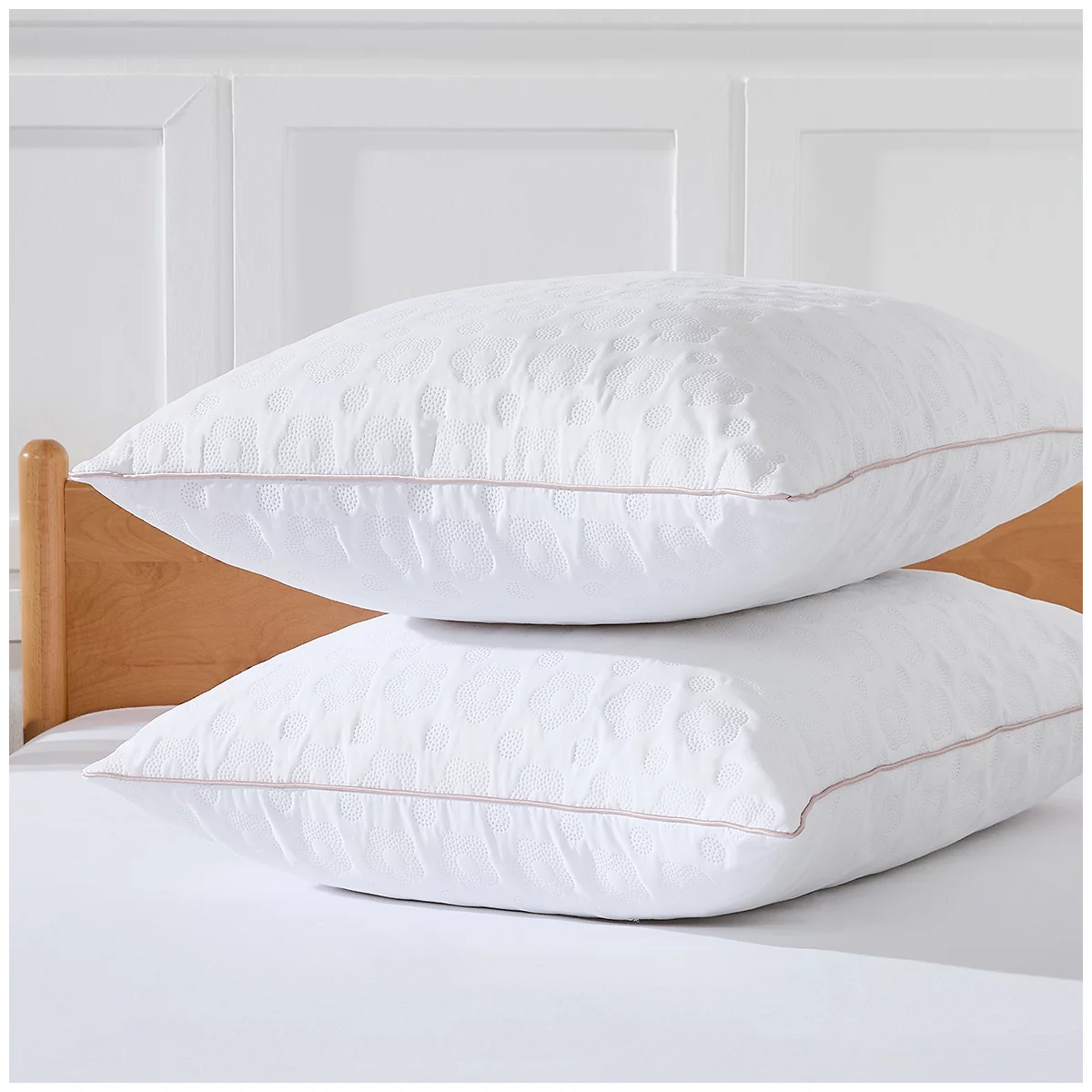 My Kinda Quilted Pillow 2 Pk Soft Support Polyeste Machine Washable Bed Pillows