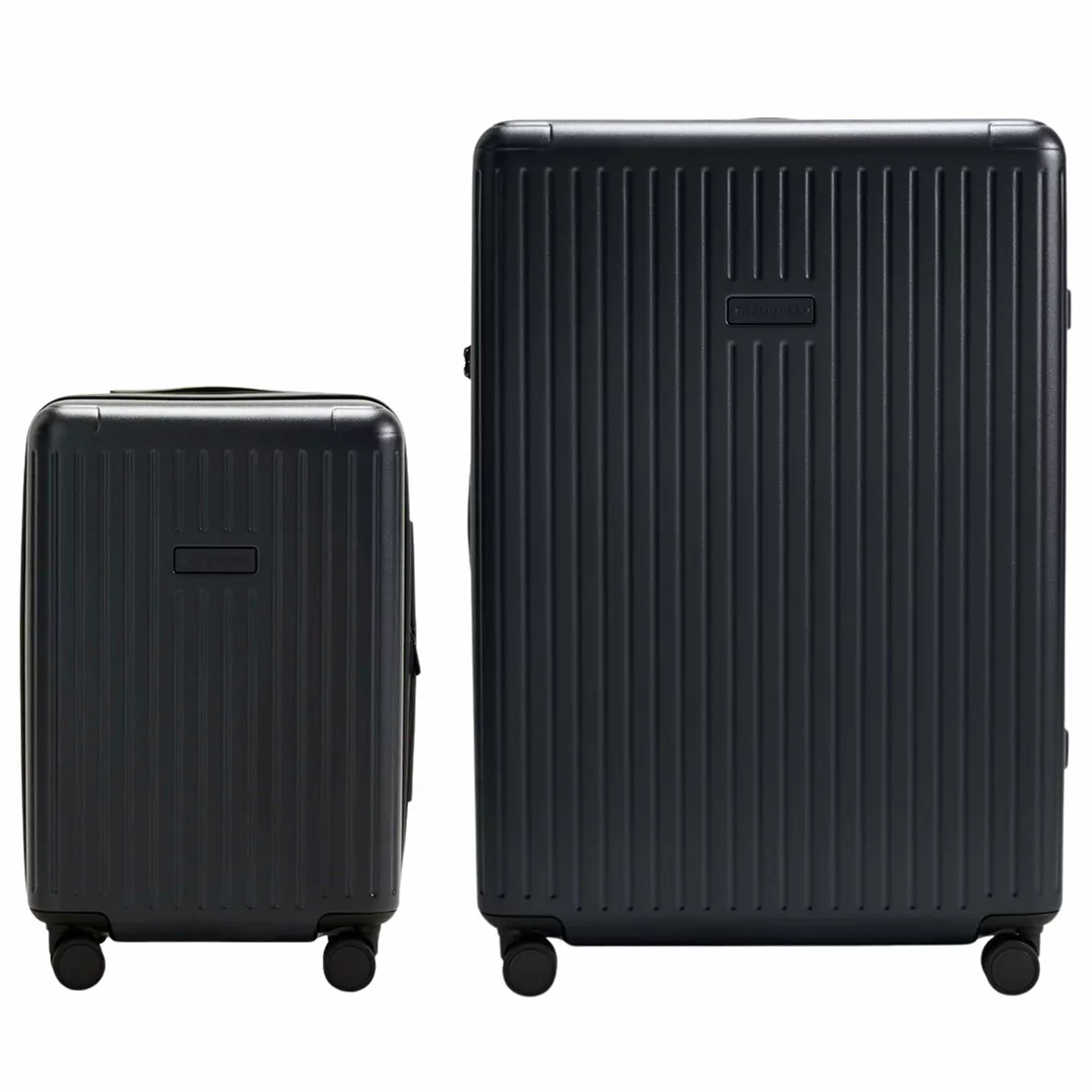 Globite 2 Piece Luggage Set Black With 4 Piece Packing Cube