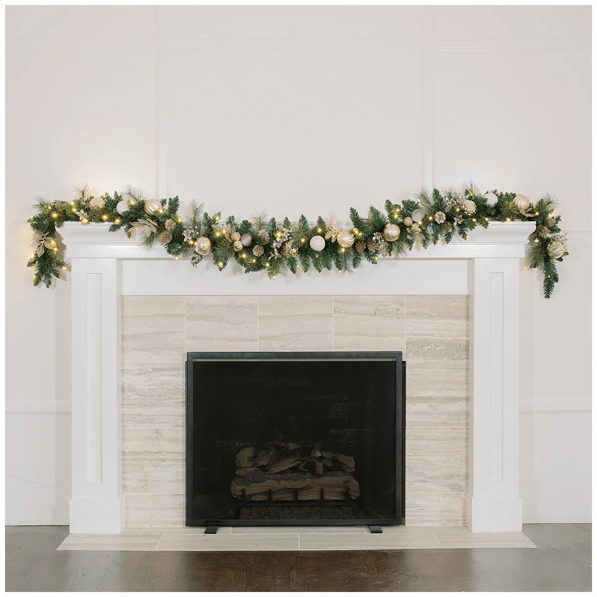 2.7M Pre-Lit Christmas Garland 90 LED Decorated Holiday Greenery