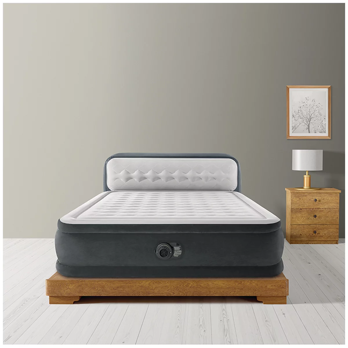 Intex Queen Ultra Plush Headboard Airbed with Internal Pump