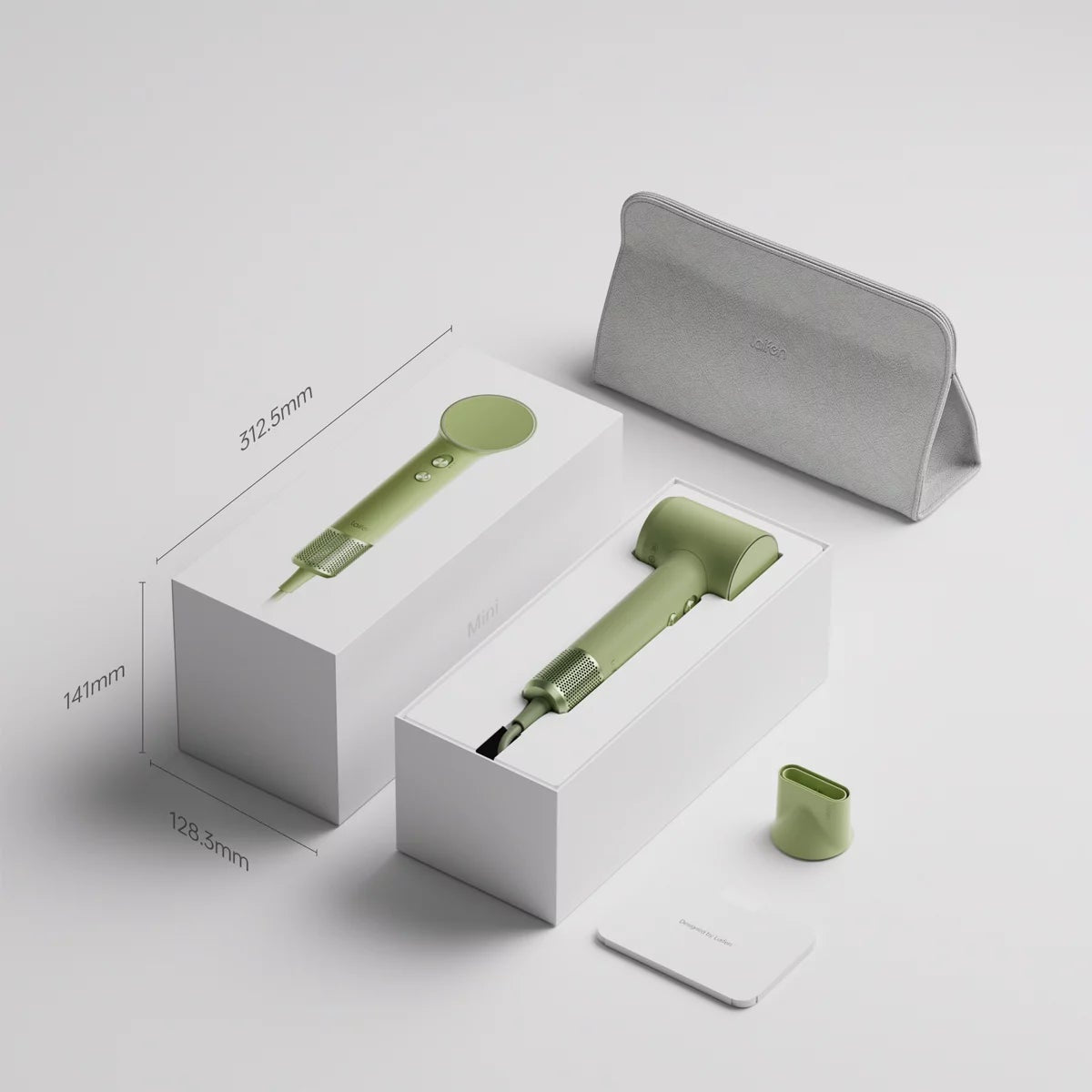 Laifen Mini High Speed Hair Dryer Green 110000 RPM Ionic 299g Travel Compact