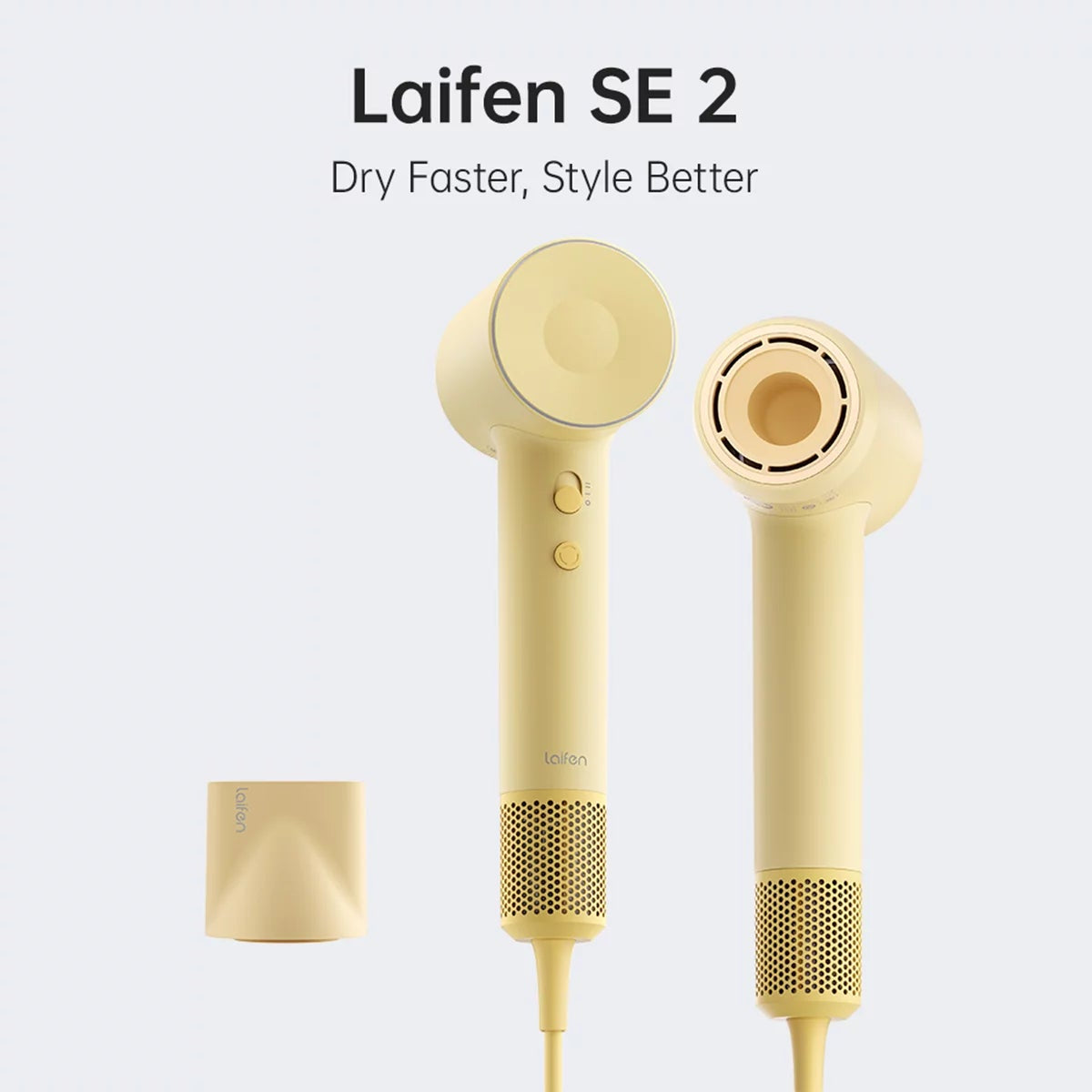 Laifen SE 2 High Speed Hair Dryer Yellow W/ 10 Settings 108000 RPM Ionic 1400W