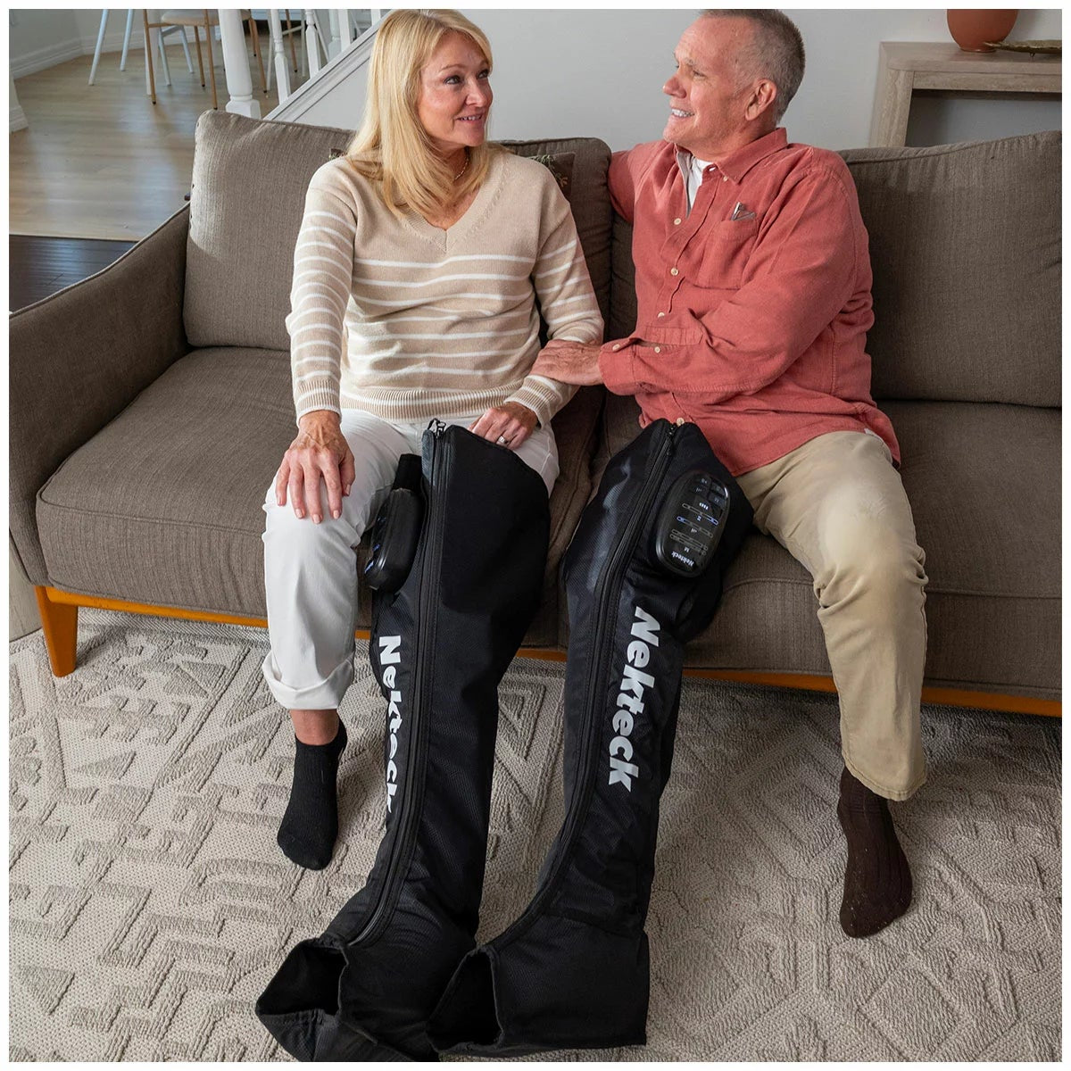 Nekteck 2 Pack Air Compression Leg Massager Full Zipper Cordless Rechargeable