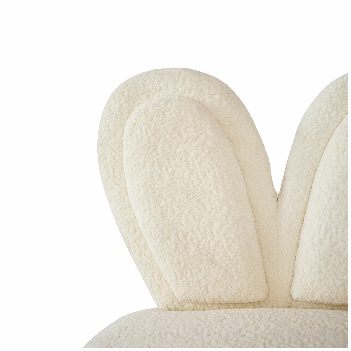Aesthetik Kids Miffy Macaron Chair White Bouclé Kids Accent Chair Bunny Seat