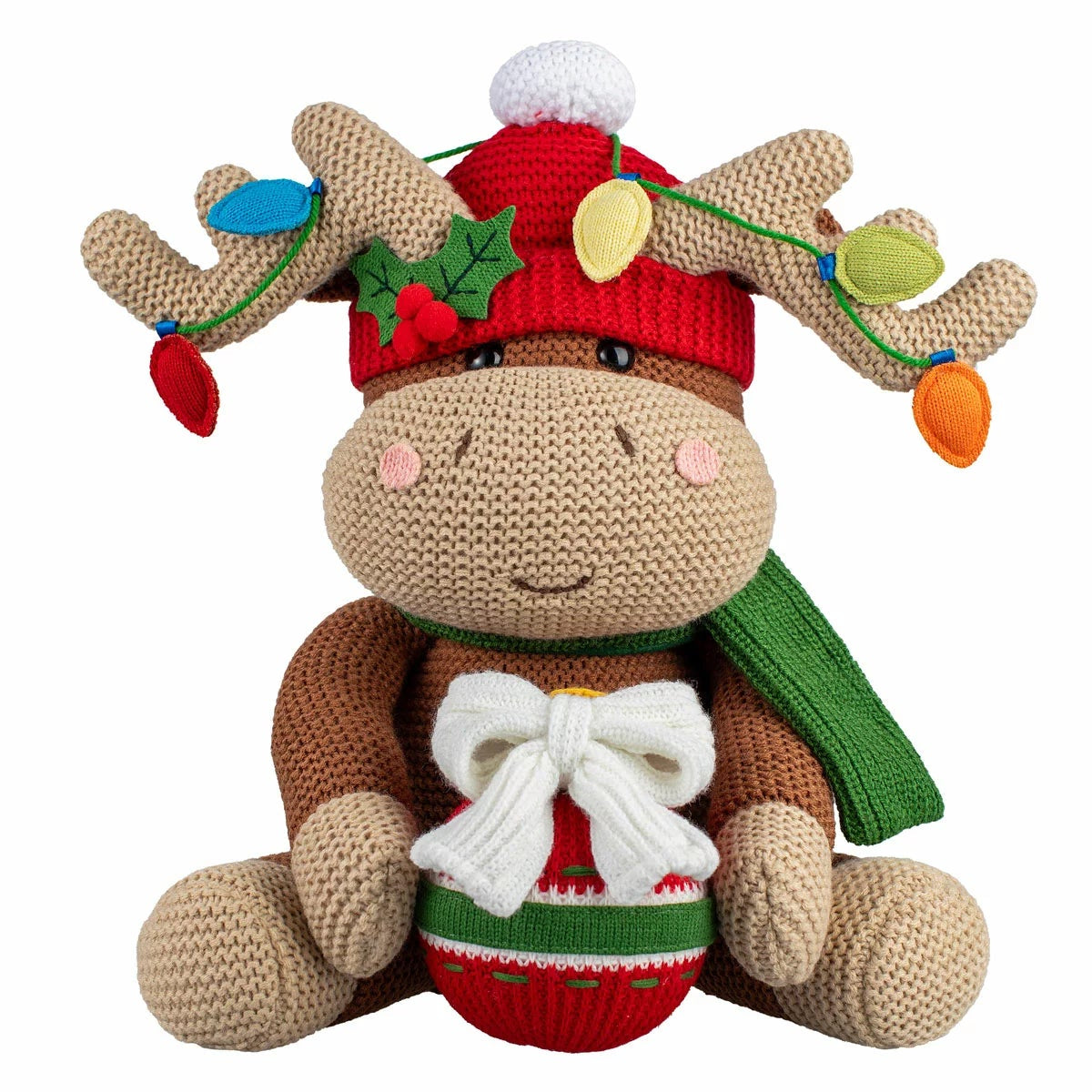 Christmas Knit Moose & Polar Bear 2 Piece Set 40.6cm Shelf Decor Figurines