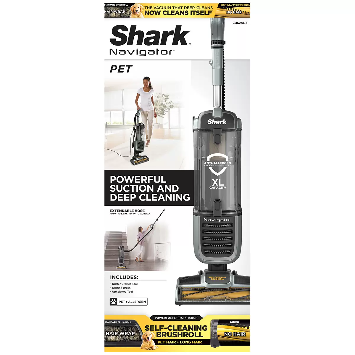 Shark Navigator Upright Vacuum ZU62 Self Cleaning Brushroll HEPA Filter Pet Hair
