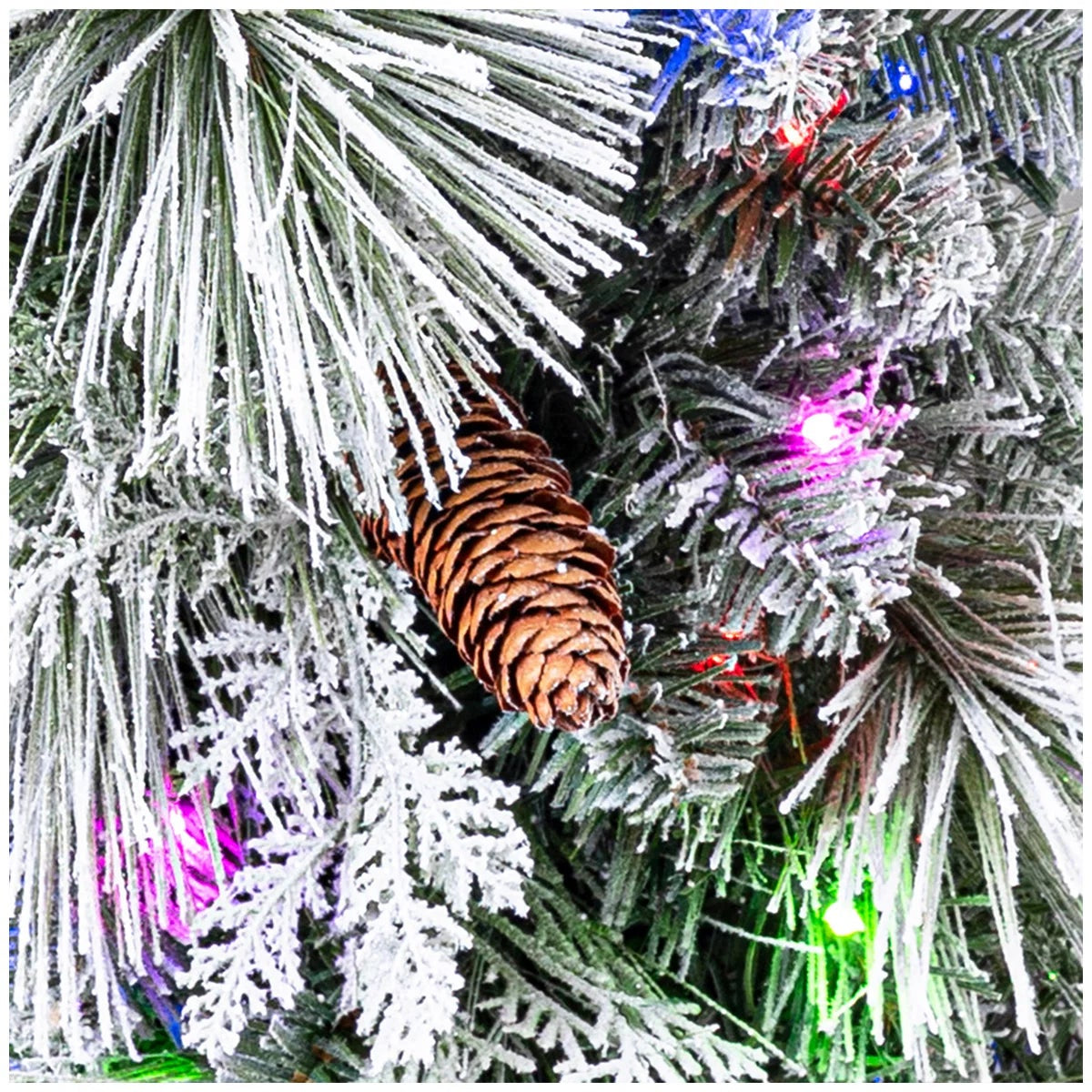 Pre-Lit Flocked Christmas Garland 2.7M Micro LED Holiday Decoration