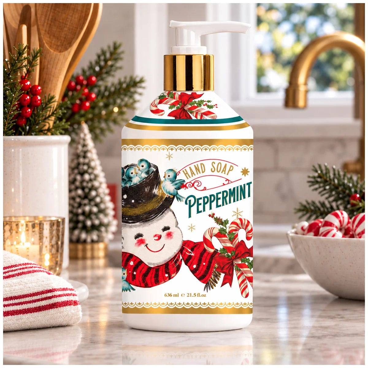Christmas Hand Soap 4 Pack 636ml Each Festive Scented Liquid Hand Wash