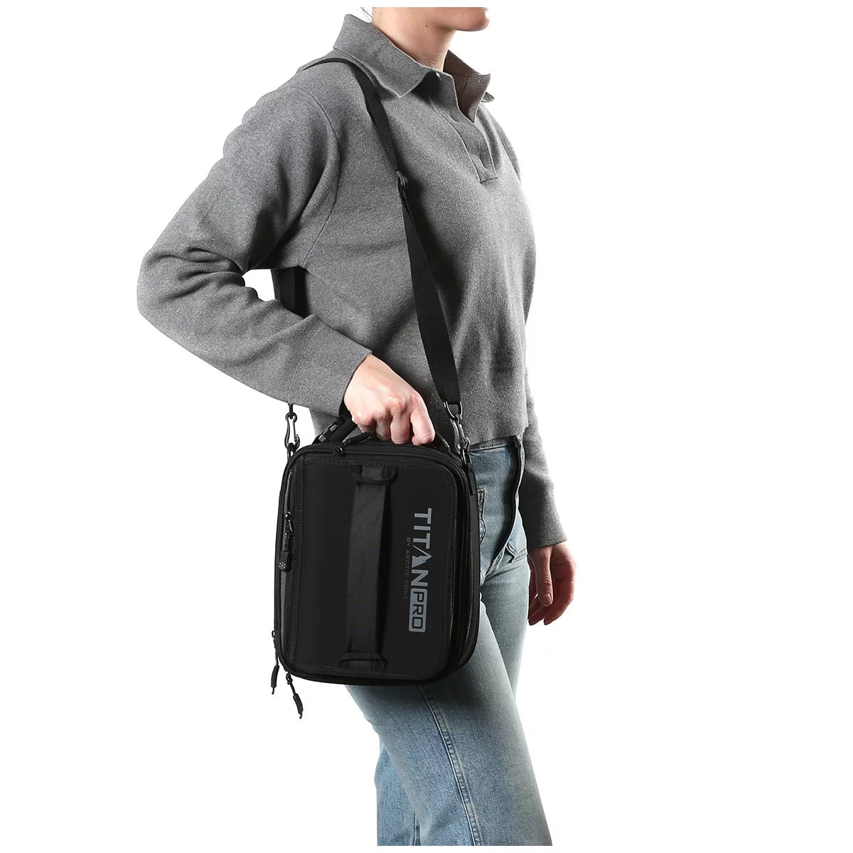 Titan PRO Expandable Insulated Lunch Bag Black 8L with 2 Ice Walls Bento Box