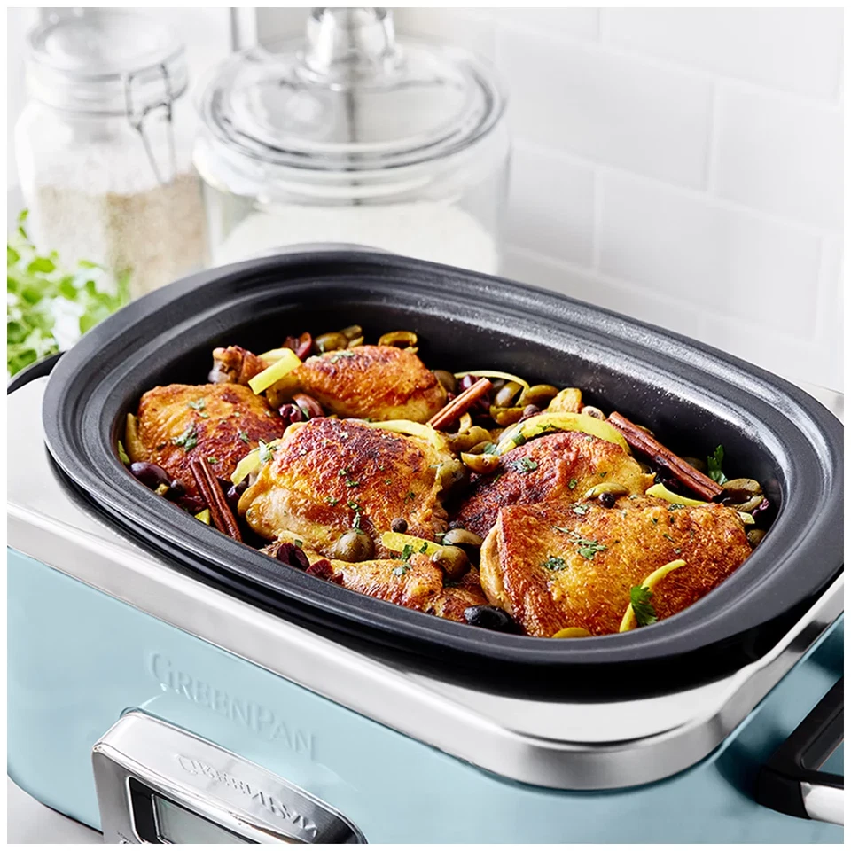 GreenPan 6L Slow Cooker CC005725-003 Blue Haze Home Kitchen Cookware Free Shipping