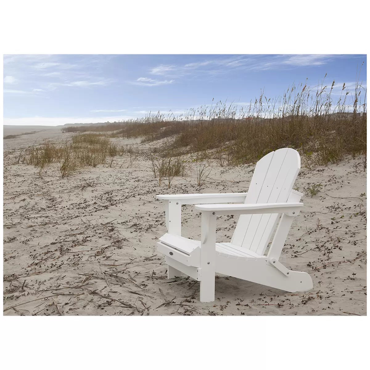 Adirondack Chair White HDPE Outdoor Patio Garden Lounge Chair Weather Resistant